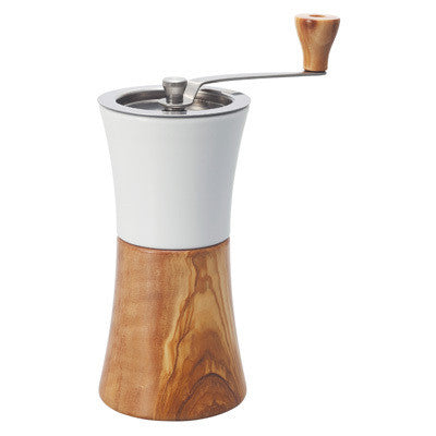 Hario Ceramic Hand Grinder - Olive Wood  C4 Coffee Co.